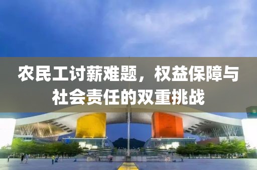 农民工讨薪难题，权益保障与社会责任的双重挑战