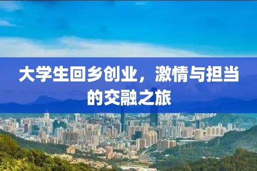 大学生回乡创业，激情与担当的交融之旅